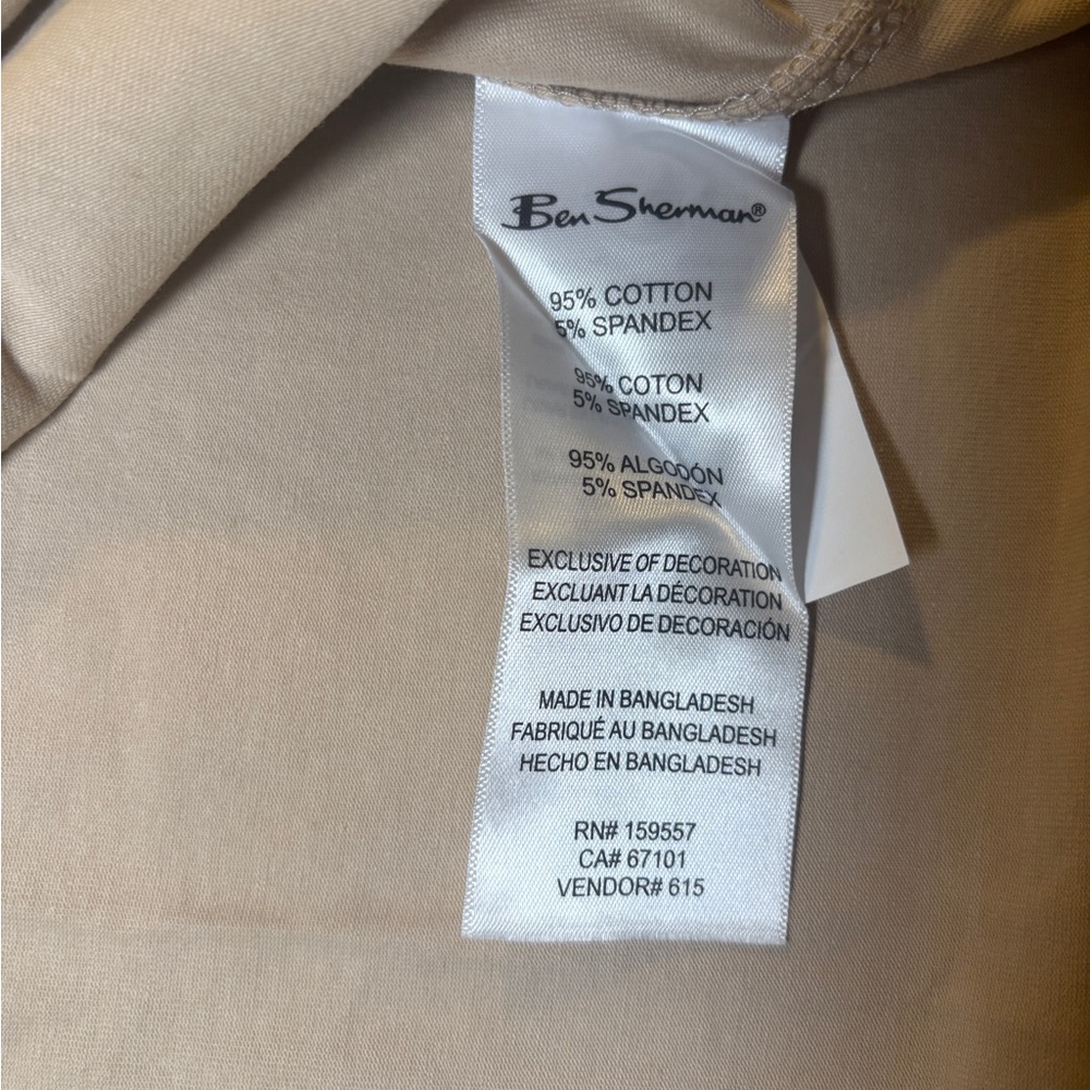 Ben Sherman Men’s Beige Polo Shirt Size L Multicolor Stripes Accents NWT - Picture 7 of 10